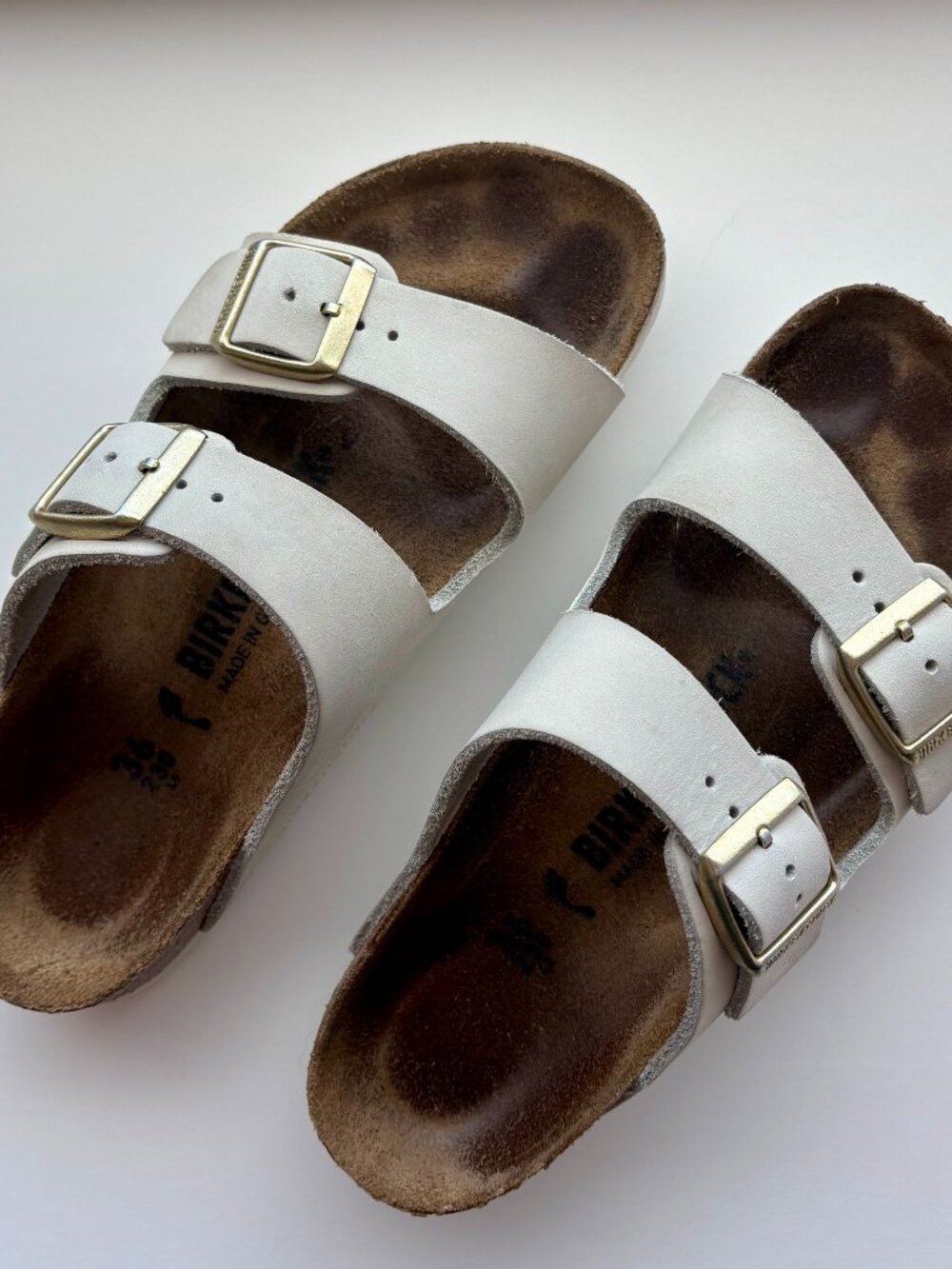 Antique White Birkenstock Arizona Sandals - Picture 3 of 7
